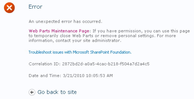 CorrelationIDErrorMessage
