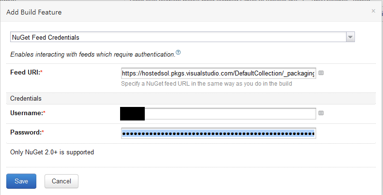 AddNugetServerFeedCredentialsTeamCity