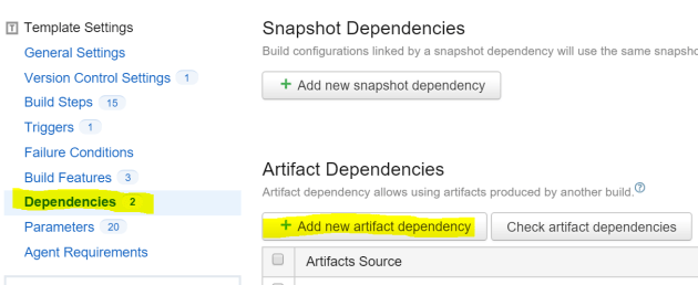 TeamCityBuildArtifactDependance