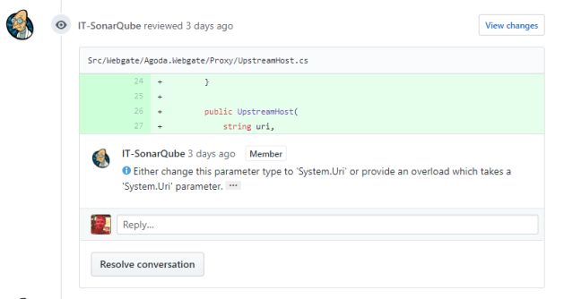 CodeReviewBotCommentPullRequest